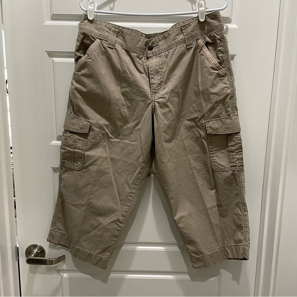 Carhartt Khaki Relaxed Fit Cropped Cargo Pants - Picture 1 of 9